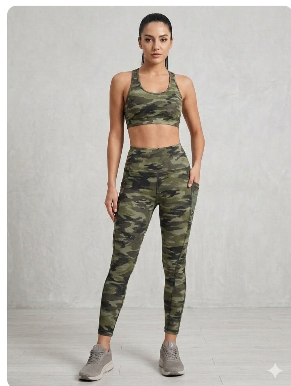 NWT Marika Watercolor Camo Leggings in Olive Green & Black